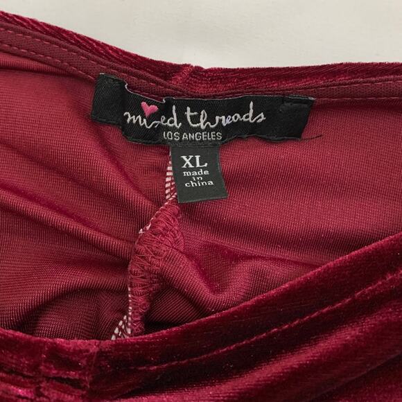 Wine Red XL Velvet Ruched Witchy Whimsigoth Pirate Cosplay Vampire Gothic Emo - Picture 2 of 8